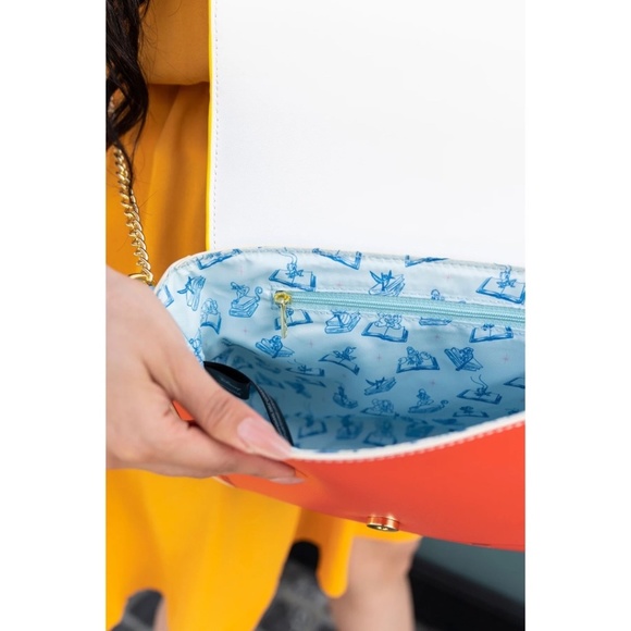 Disney Princess Loungefly Classic Fairytale Books Gold Chain Crossbody Bag NEW - Picture 6 of 12